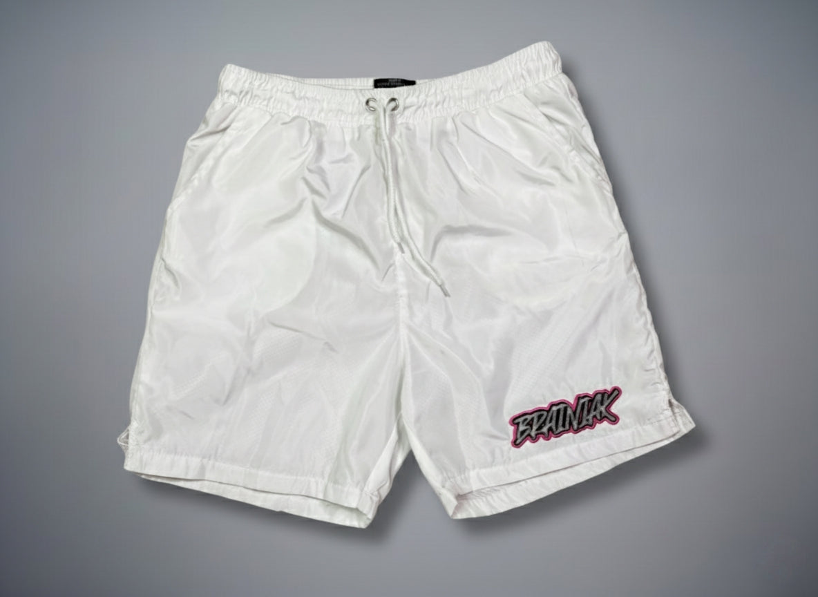 Brainiak White & Pink Shorts