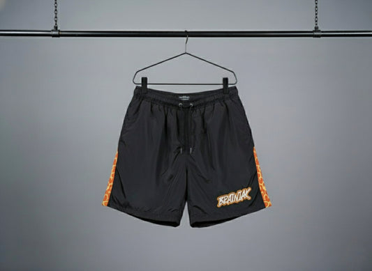Brainiak Orange / Black Flare Shorts