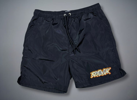 Brainiak Black & Orange Shorts